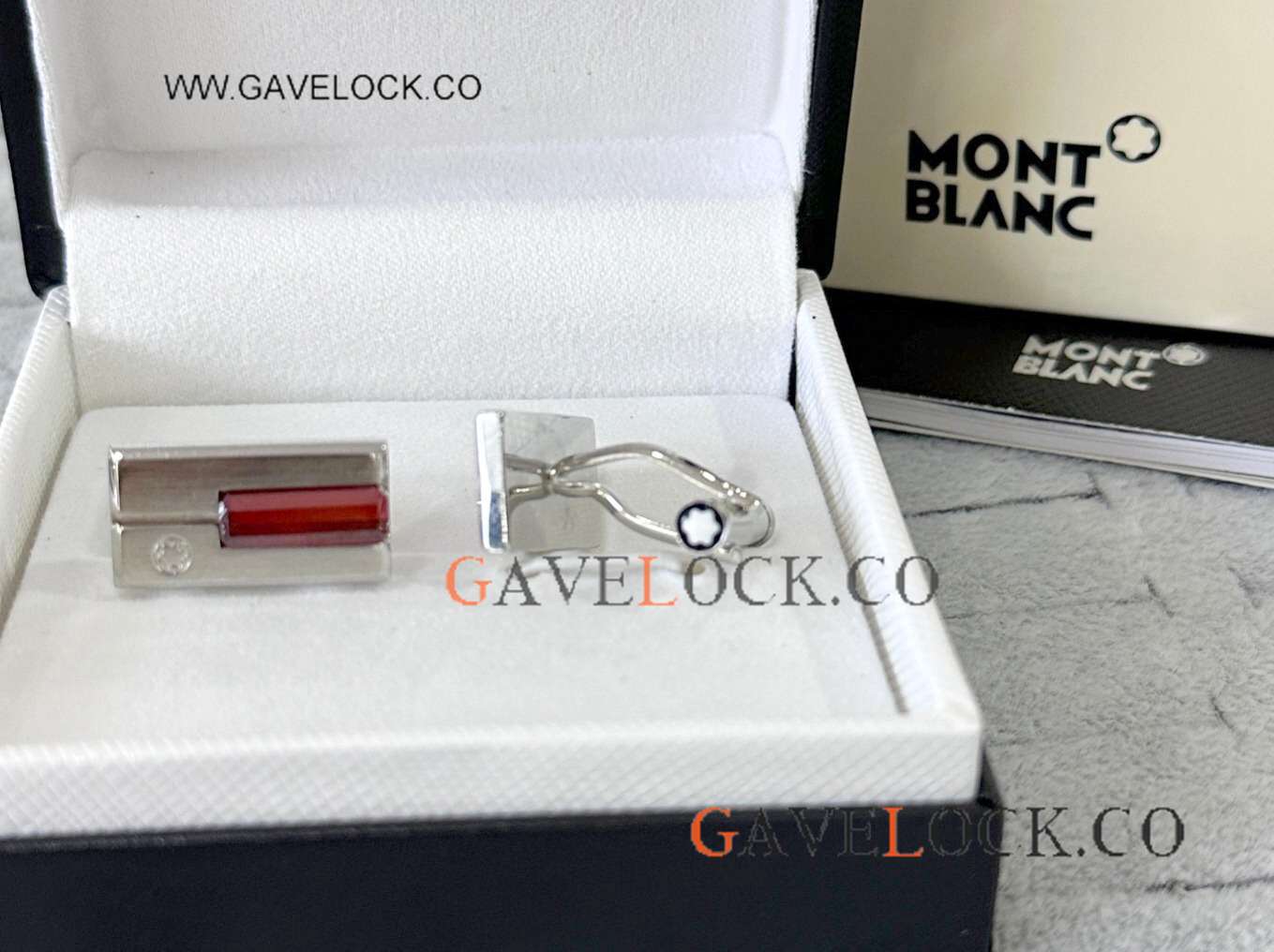 Clone Montblanc Silver Rectangular Cufflinks